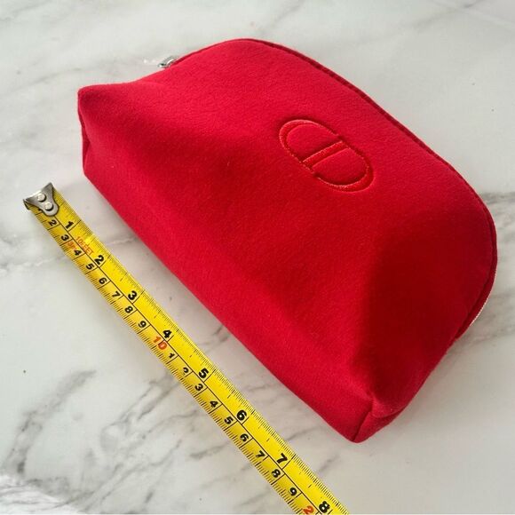 Dior Toiletry Pouch Cosmetic Zip Case, Red, New - Picture 5 of 8